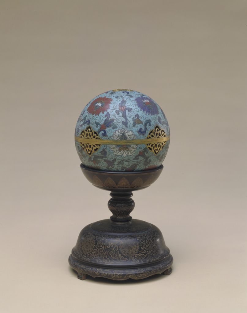 图片[1]-Filigree enamel lotus ball incense-China Archive